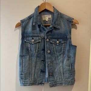 RAG & BONE XS Blue Denim Vest